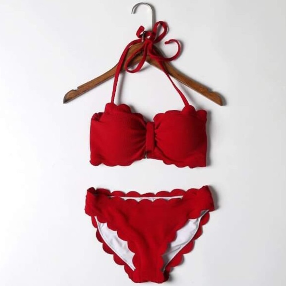 Red two piece bikini
